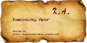 Kaminszky Apor névjegykártya